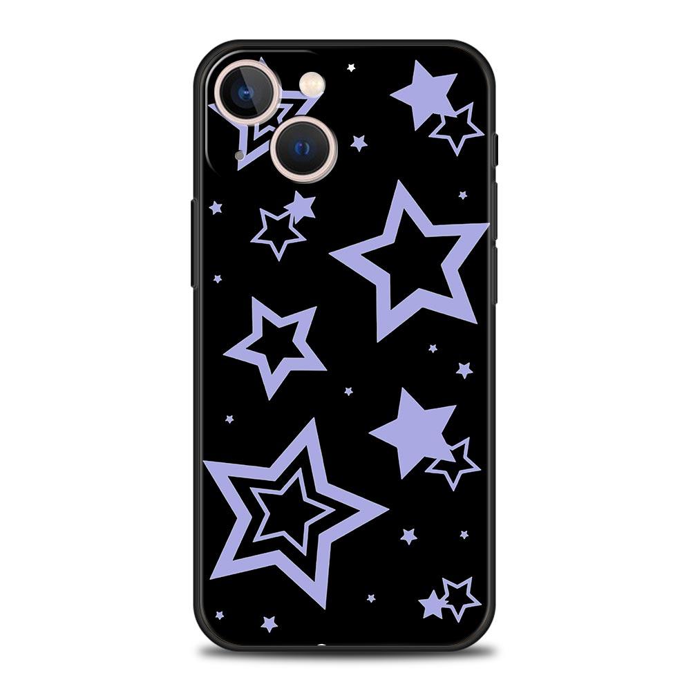 Стильный чехол для телефона с узором из звезд для iPhone 17 16E 15 16 14 13 12 11 Pro Max 7 8 Plus Мягкий ТПУ задняя крышка