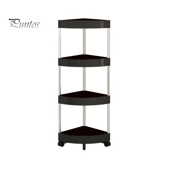Storage Rack Rolling Cart with Multiple Layers Large Capacity 360-Degree Wheels Design Floor-standing Bathroom Corner Triangle Shelf