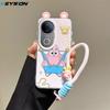 KEYSION Милый мультяшный чехол с ушками для VIVO V50 5G со шнурком Мягкий силикон+ПК Противоударная задняя крышка для телефона VIVO V50