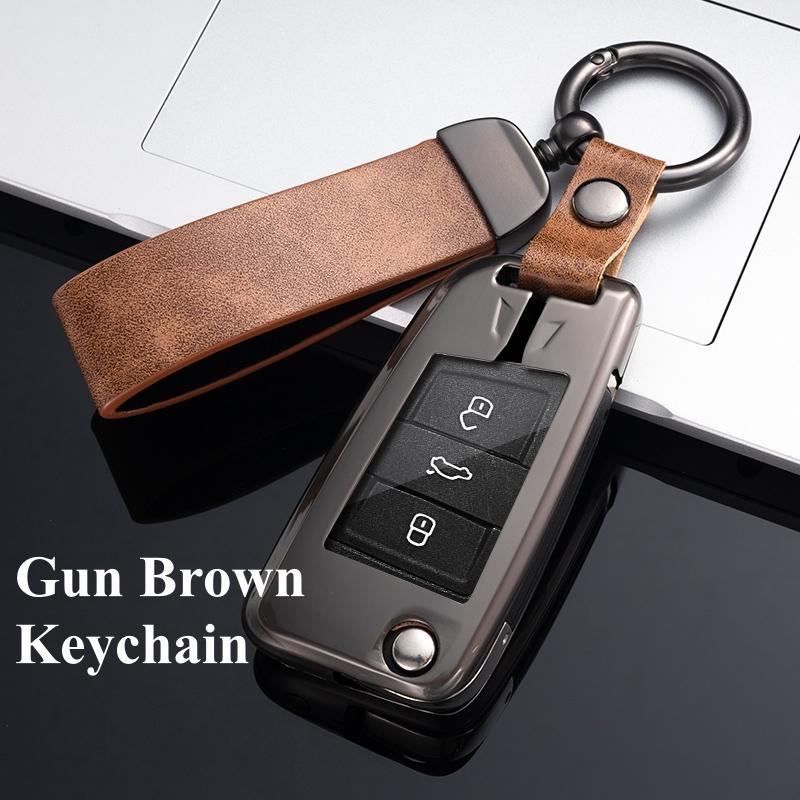 Для Volkswagen MK7 GTI 7 Golf 7 Golf R Skoda Octavia A7 SEAT складной дистанционный брелок кожаный металлический чехол для ключей от автомобиля для VW брелок