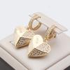 Luxurious Gold Color Heart Drop Earrings for Women 2024 New Fashon Cubic Zirconia Earring Trendy Party Jewelry Accessories
