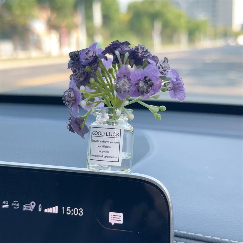 Мини-украшения для автомобиля, ваза Babysbreath Jasmine, стеклянная ваза, микропейзаж, кролик, консоль для украшения салона автомобиля
