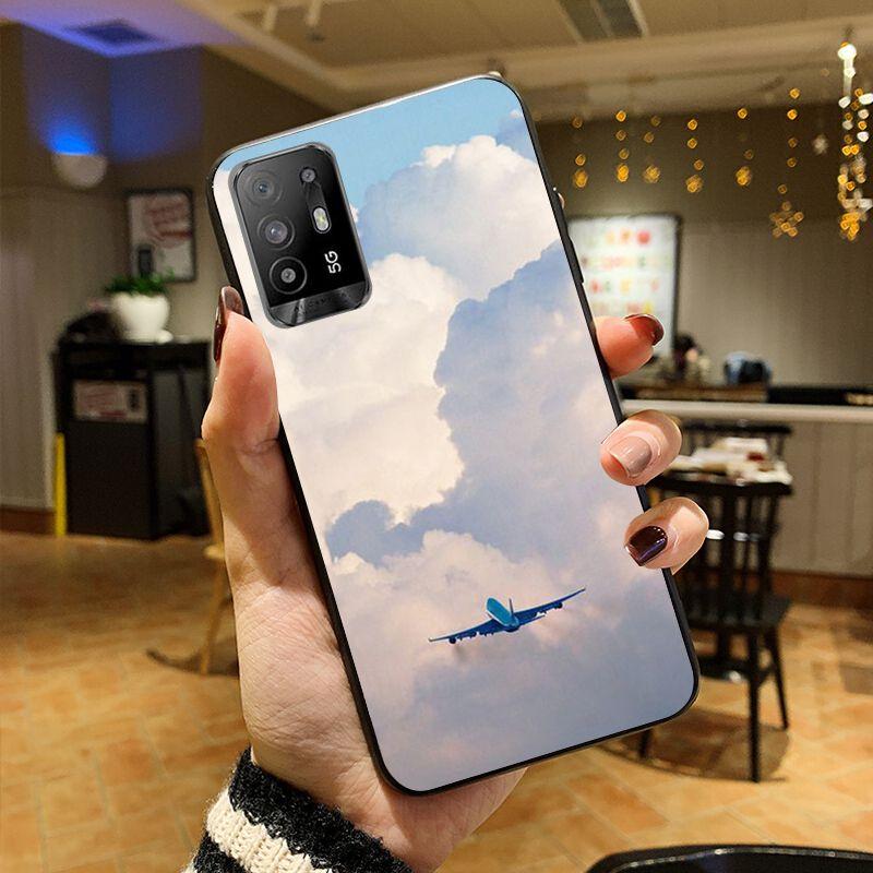 Funda самолет летать облако телефон чехол для OPPO A74 A94 5G A3S A5S A9 A12 A15S A52 A53 A53S A72 A73 2020 A91 5G Чехлы coque