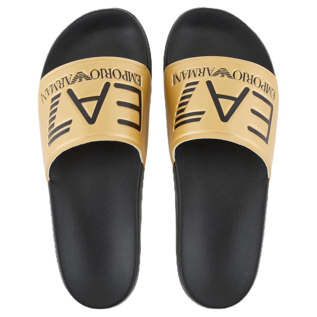 Emporio Armani EA7 Круглый носок Плоские шлепанцы Унисекс сандалии Желтый 7X000108AF15118MZ097