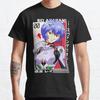 Летняя мужская мода Повседневные рубашки с коротким рукавом Neon Genesis Evangelion Черные футболки Футболки больших размеров
