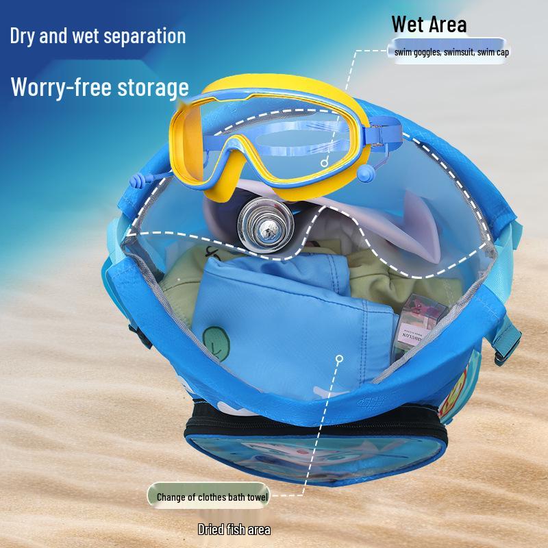 Детский водонепроницаемый рюкзак для плавания: Мужская косметичка и женская пляжная сумка с разделением для сухого/влажного