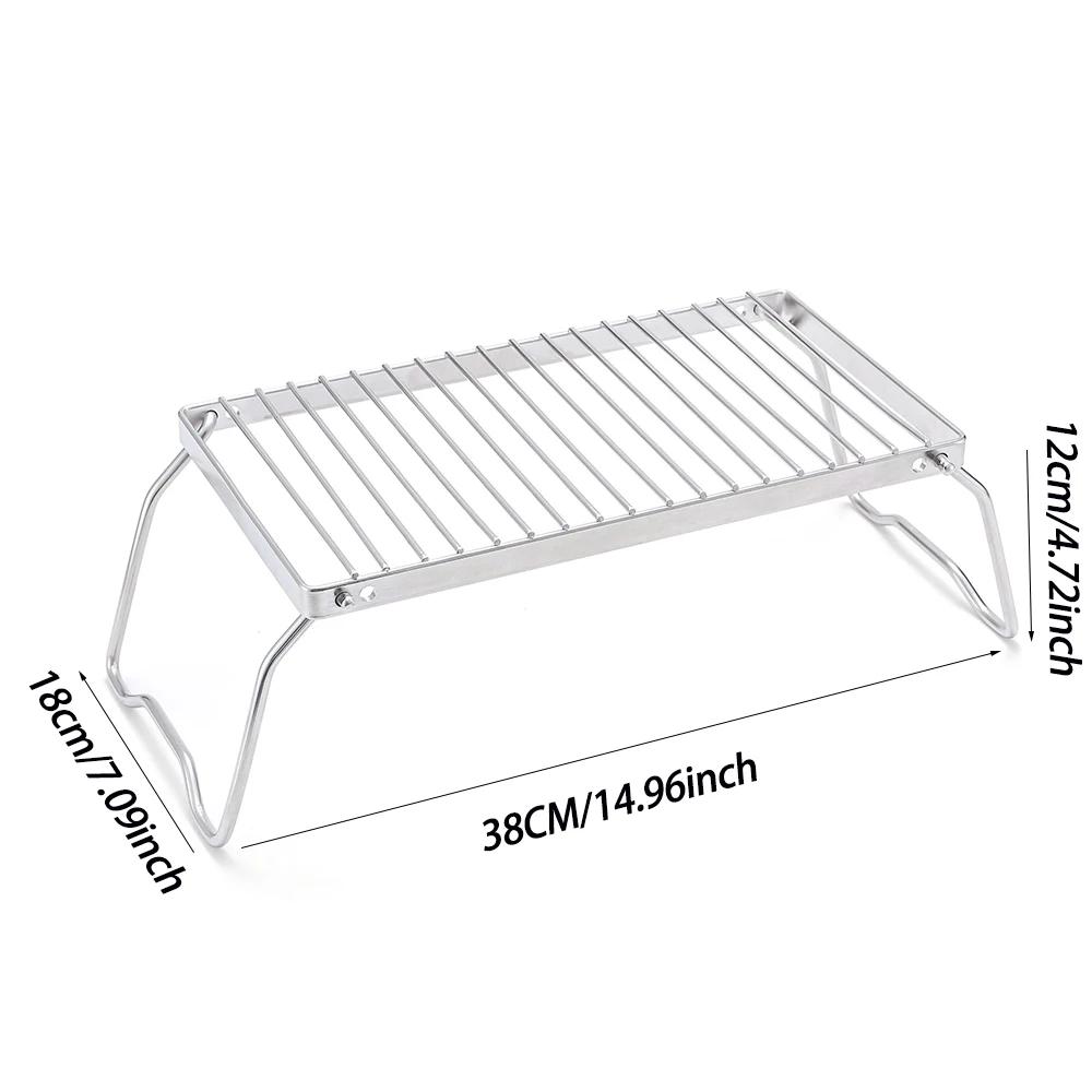 Camping Stove Stand Stainless Steel Camping Stove Grill Rack Portable Foldable Folding for Cooking Picnic for Travel Hiking Tool