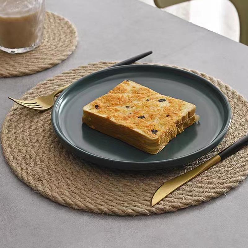 Эллиптический коврик под чашу из хлопка и пеньки, коврик под кастрюлю, льняная салфетка в деревенском стиле