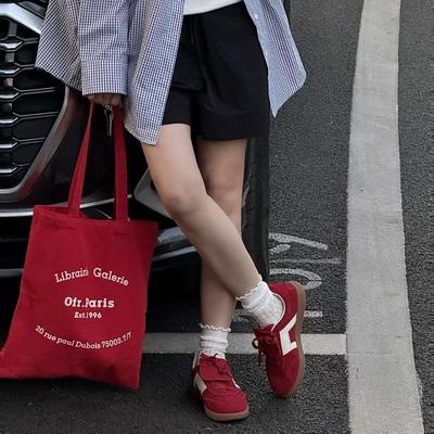 Ян Ми такие же ретро красные на мягкой подошве на толстой подошве немецкие тренировочные туфли женские с круглым носком сетчатые дышащие универсальные повседневные спортивные туфли