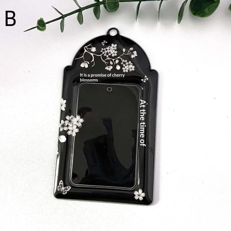 1 шт. Акриловый держатель для фотокарточек «Цветущая вишня» с отверстием для подвешивания, нежный узор, для коллекции карточек K-pop, для повседневного использования