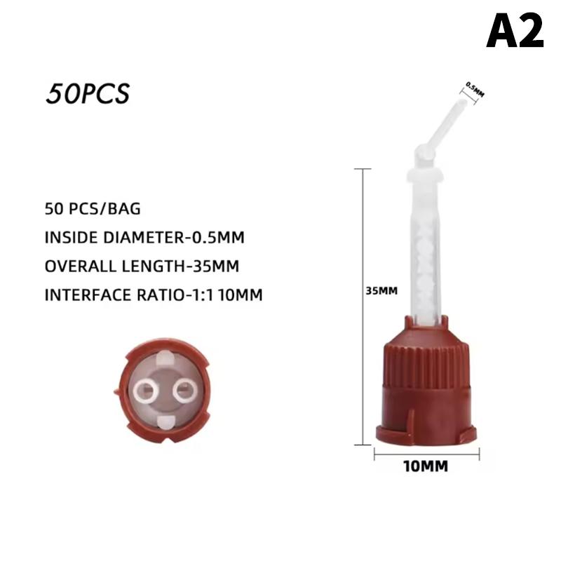 50 Pcs Dental Solidification Mixing Tips Disposable Mixers Dentistry Bozzles Mixing Tube Dental Supplies