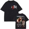Unisex Women Clothing Fashion Hip Hop T-shirt Rapper Luar La L Poster Graphic T Shirts Music Album L3TRA Double Sided Print T Shirt