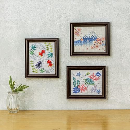 Набор для вышивания COSMO «Сверкающие японские времена года» (Воспоминания о море) № 522402 Готовый размер: приблизительно. 16,5см х 14см