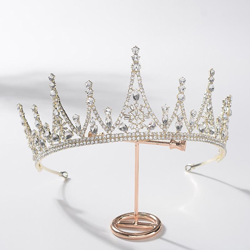 Свадебная тиара золотая барочная корона атмосферное свадебное платье свадьба взрослая день рождения принцесса корона