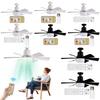 Ceiling Fan Light with Remote Socket Ceiling Fan Timing Light Bulb Fan 3 Gear Wind Speed 6 Blades for Living Room Bedroom