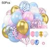 50 Pcs Latex Balloons Set Metallic Confetti Balloons Easy To Assemble Party Balloons with Ribbon for Kids Birthday Baby Shower Weddings Supplies