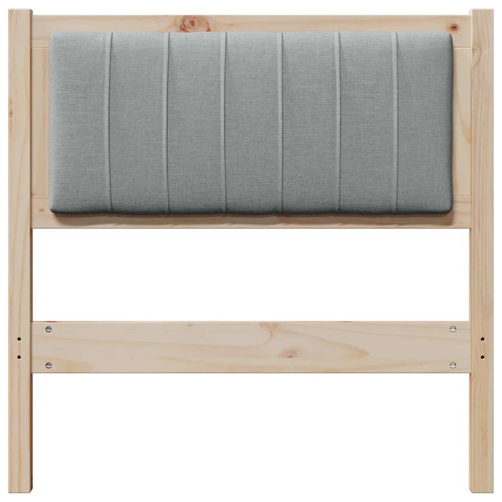 Upholstered Headboard in Brown 75 cm Solid Pine Wood