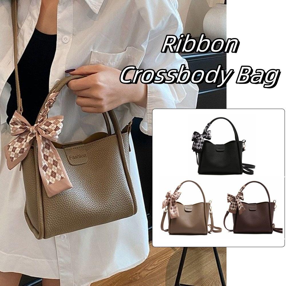 Minimalist Pu Leather Bucket Bag Solid Color Women 's Handbag Casual Crossbody Bag Women