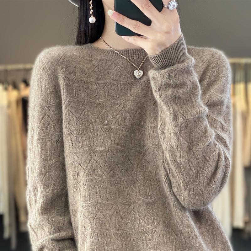 Женский свитер, кашемир Цинхэ, 30% кашемир, 70% шерсть, зимний вязаный пуловер, осенний свитер, женский кашемировый свитер, вязаный топ с длинным рукавом