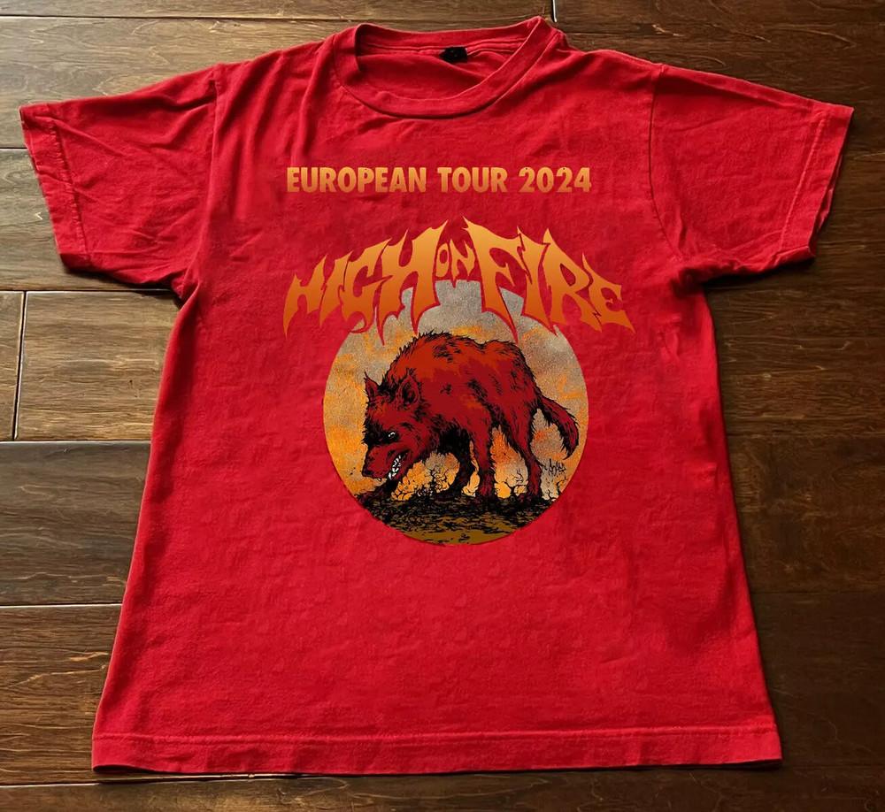 High On Fire European Tour 2024 Band Gift For Fan S to 5XL Red T-shirt Unisex T-Shirt
