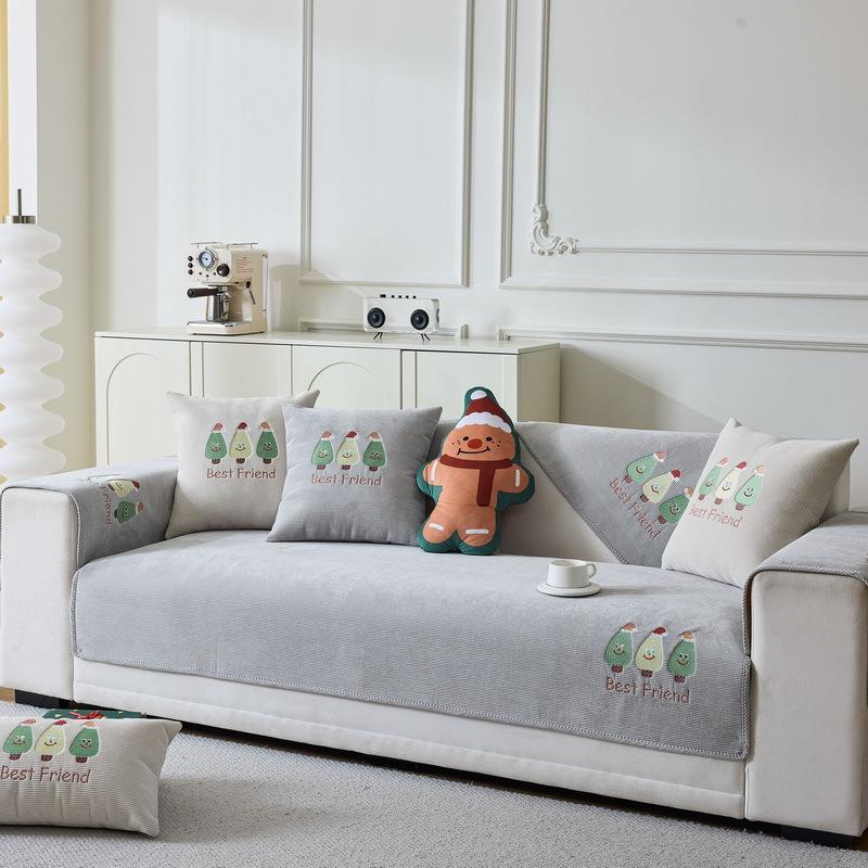 Подходит для всех сезонов Нескользящая подушка для дивана в виде рождественской елки Чехлы для дивана Чехол для дивана из шенилла Чехол для матраса Housses De Canape