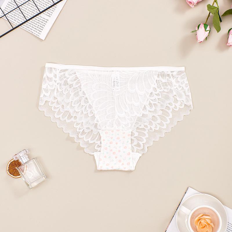 CFSC Women's Large Size Underwear Lace Mid-rise Briefs