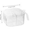 4 Compartment Kitchen Seasoning Box Moisture-proof Spice Jar Durable Condiment Storage Box  Salt