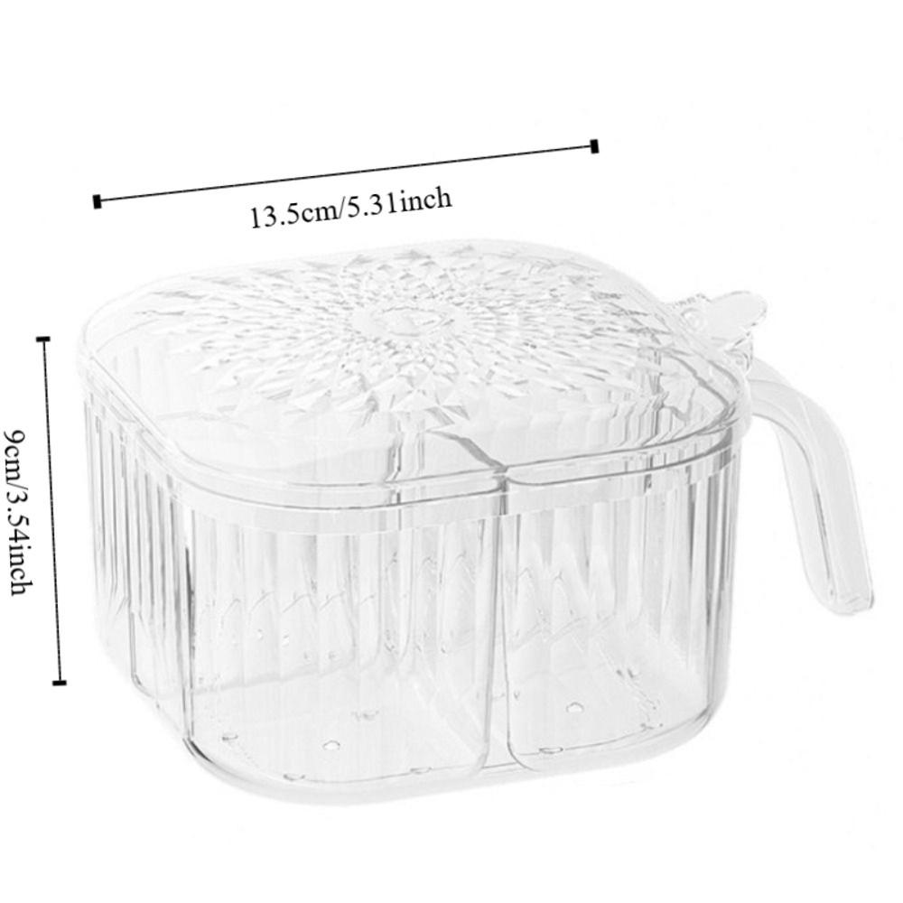 4 Compartment Kitchen Seasoning Box Moisture-proof Spice Jar Durable Condiment Storage Box Salt