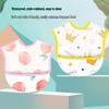 Waterproof Cotton Baby Bib: Reversible, Cartoon Design, Wash-Free Bib for Eating.