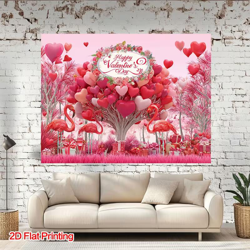 2D Pink Romantic Flamingo Background for Anniversary Photoshoot