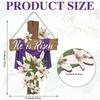 Easter He Is Risen Wreath for Front Door Religious Easter Decoration Wooden Cross Door Sign Hanging Sign Christian Floral Decor for Party Supplies