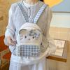 Hello Kitty Cartoon Pu School Backpack With Plush Material And Spliced Pattern Design