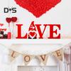 Любовь Деревянные Буквы Алфавит Украшения на День Святого Валентина Красные Деревянные Слайсы Украшение Стола DIY Поделки Для Дома Отеля Торгового Центра