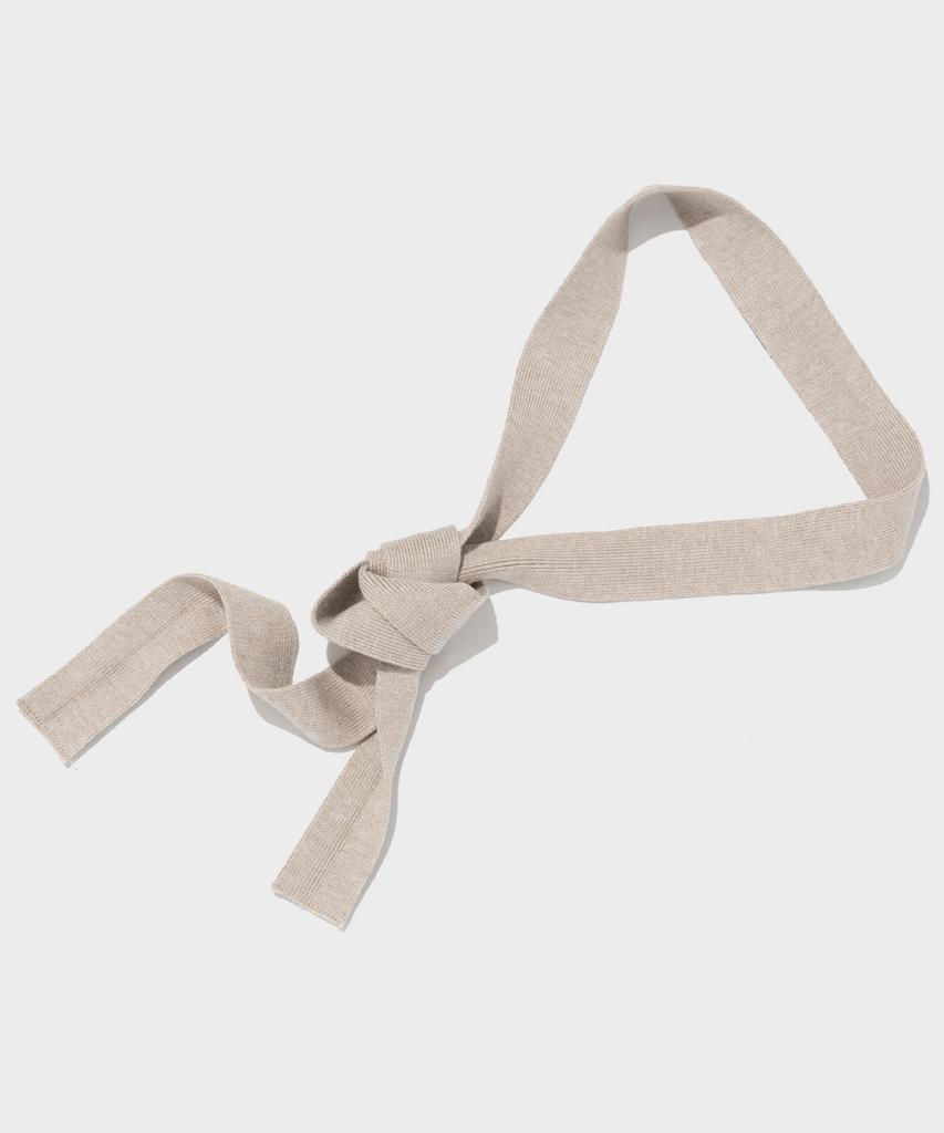 ROIDESROIS Scarf Set Round Neck Ribbed Knit (Oatmeal)