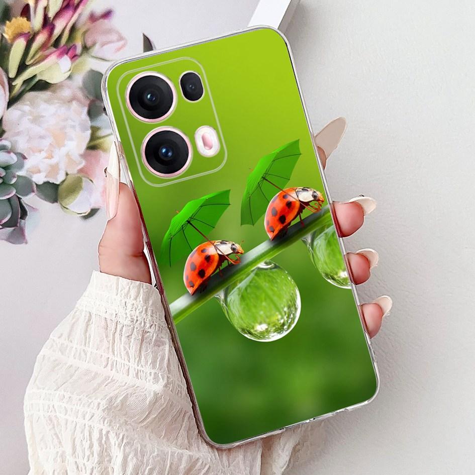 Чехол для OPPO Reno13 Pro 5G CPH2697 Модный Цветок Бабочка Мягкий Силиконовый Чехол для Телефона Для OPPO Reno 13 CPH2689 Reno13Pro Бампер