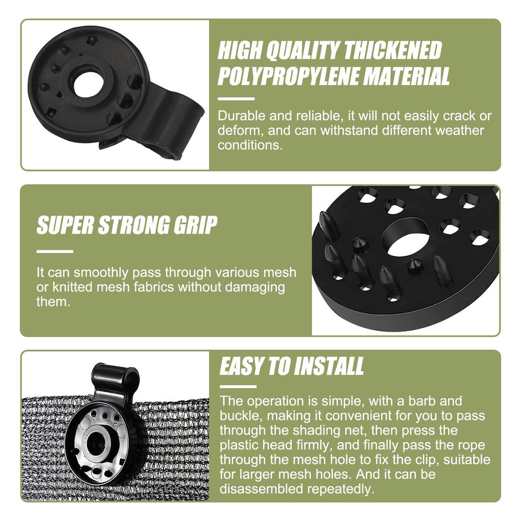 Прочная блокирующая ручка для теневой ткани, пластиковые зажимы для теневой ткани, зажим для фиксации теневой ткани для теплицы, зажимы для брезента, зажимы для ткани забора для садовой сетки