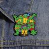 Значок с персонажем Черепашек-ниндзя: TMNT Милый Мультяшный Металлический Эмалированный Значок-Аксессуар для Одежды и Рюкзаков