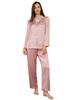 LilySilk Шелковая пижама Премиум Идеальная OEKO Сертифицированная Розовая Размер Женский Комплект, 100% Шелк, Подарок, Удобная, [Популярный Дизайн/Роза M/Японский L]