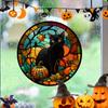 Halloween Decoration PVC Adhesive Free Static Glass Sticker Holiday Party Horror Castle Cat Static Window Home Removable Sticker