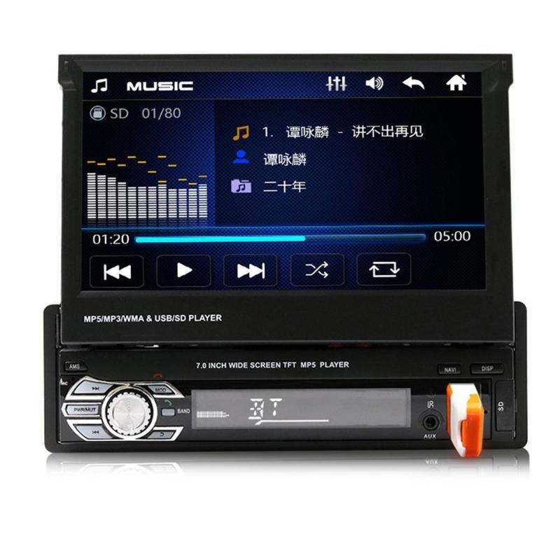 1 Din 7inch HD Touch Screen Bluetooth Car Stereo GPS MP5 MP3 Player Radio USB/TF/AUX
