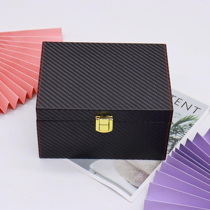 Premium Leather Box for Explosions Faraday Carbon Fiber Car Key RFID Signal Shielding Box Wooden & Bamboo Pu Gift Box Set