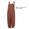 Fashion Jumpsuit Solid Color Loose Women Shoulder Strap Pockets Romper for Daily Wear