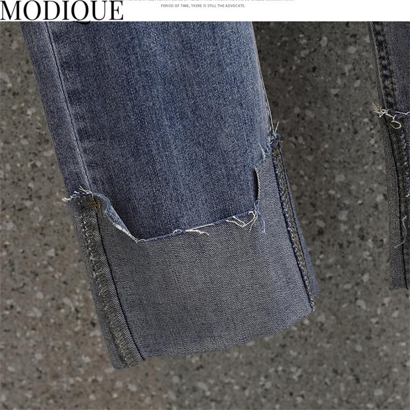 MODIQUE Осенние Большие размеры Новые женские эластичные прямые брюки до щиколотки Женские базовые повседневные джинсовые джинсы полной длины Женские длинные хлопковые брюки