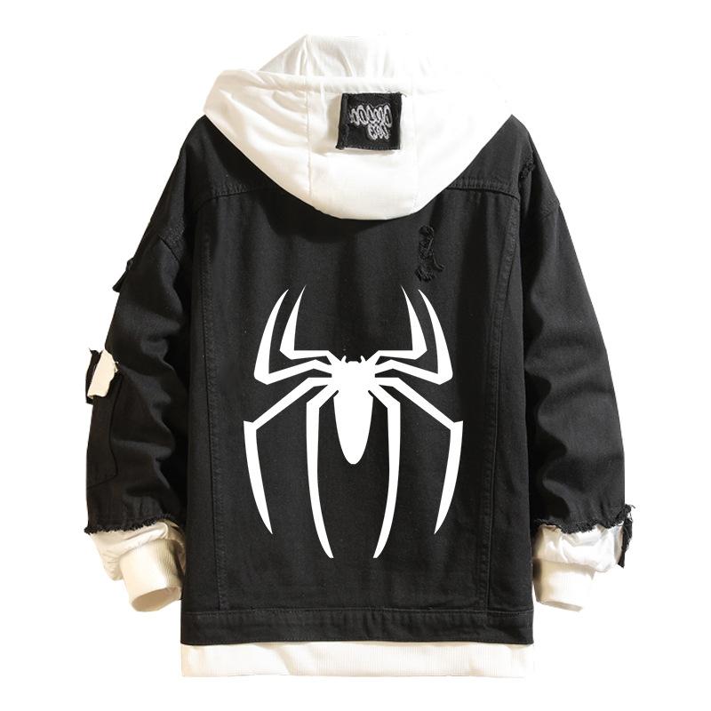 Мужские и женские джинсовые куртки Spider Series Трендовая одежда Одежда для парТолстовки
