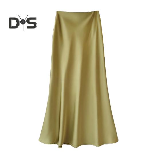 Женская юбка-рыбий хвост с высокой талией и запахом на бедрах, длинная юбка А-силуэта, однотонная, удобная, подчеркивающая фигуру юбка