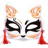 Japanese Mask Half Face Hand-painted Cat Fox Mask Anime Demon Slayer Masquerade Halloween Festival Cosplay Prop