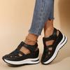 Women Fashion Sandals Comfortable Magic Tape Straps Solid Color Open Toe Beach Slip-On Shoes