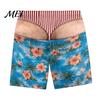 Elastic Waist Board Shorts Men Hairy Booty Shorts, 3D Butt Print Beach Activewear for Water Sports Funny Patriotic Swim Trunks Summer Vacation