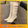 Autumn and Winter New High-heeled Pointed Pile Boots Children Fashion Thin-heeled Retro High Boots Children