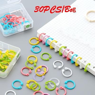 1 упаковка из 30 колец с вкладными листами — многофункциональное креативное решение для хранения с произвольно открывающейся коробкой для колец, перфорацией для карт и дизайном пряжки